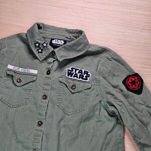 Star Wars Elite Forces Green Button Up Shirt Women XS Rouge One Patches